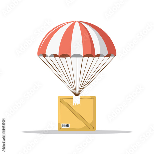Airdrop Delivery of Crated Goods with Parachute: Concept for Swift Shipping Solutions and Expedited Services
