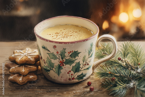illustration eggnog 