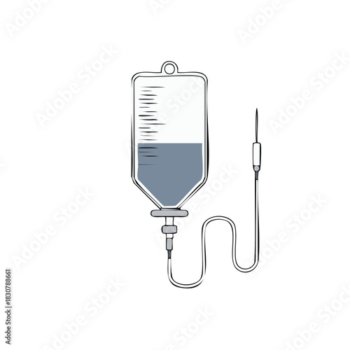 Medical IV Bag with Drip Chamber for intravenous injection treatment