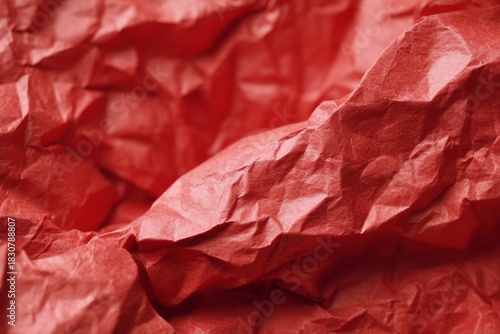 Wallpaper Mural Intricate folds and creases define the rich red paper surface, showcasing its unique texture. Perfect for artistic endeavors, this vibrant backdrop sparks imagination and creativity Torontodigital.ca