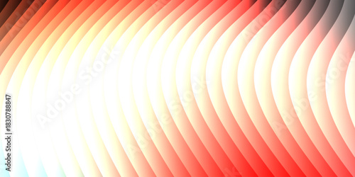 Neon ribbed fractal glass 3d background. Holographic vertical stripe pattern with vibrant purple blue yellow gradient. Abstract black bg, iridescent texture lines in radiant colors. 3D illustration	
