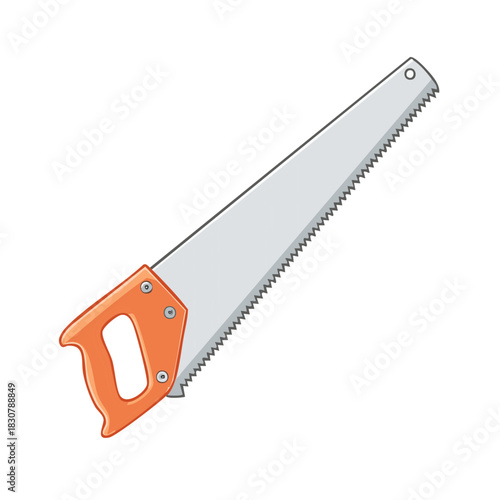 Cartoon handsaw illustration isolated on white background