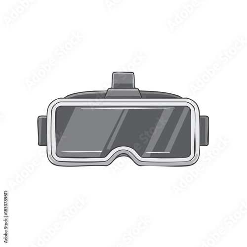 Modern virtual reality headset illustration for immersive digital experience and futuristic technology
