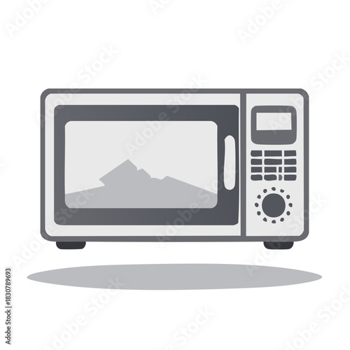 Modern Microwave Oven with Digital Display and Control Panel