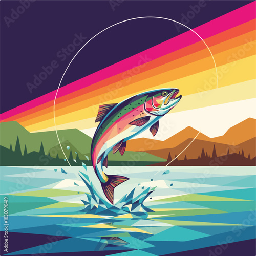 Kite surfing on the beach and sea vector illustration