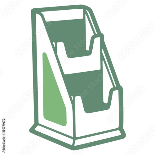 Brochure holder display stand graphic resource for promoting business information and marketing materials in a presentation or trade show