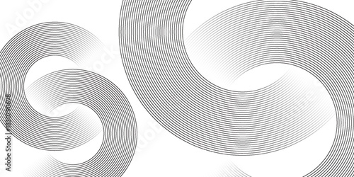 Abstract gold circle lines on dark background. Geometric stripe line art design. Vector illustration, eps10