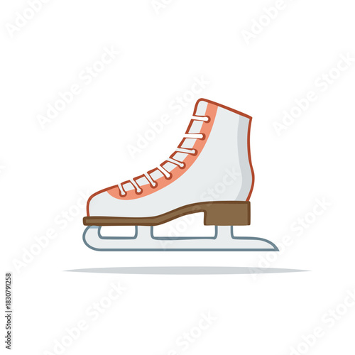 Single Ice Skate Illustration, Isolated Winter Sport Equipment, Rink Activity