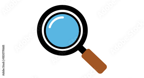 Magnifying glass on a white background, symbolizing search and discovery