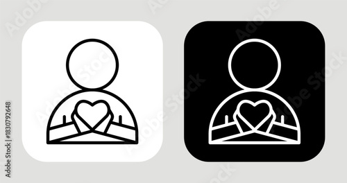 Inner Spark Icon In Black and White Line Style