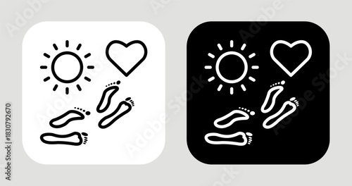 Passion Path Icon In Black and White Line Style