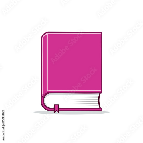 Free Download Illustrated book with bookmark, magenta cover design, education concept. - GFXLoad