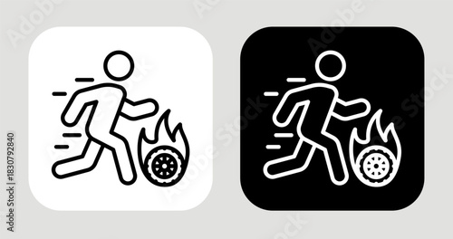 Passion in Motion Icon In Black and White Line Style