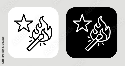 Ignite Potential Icon In Black and White Line Style