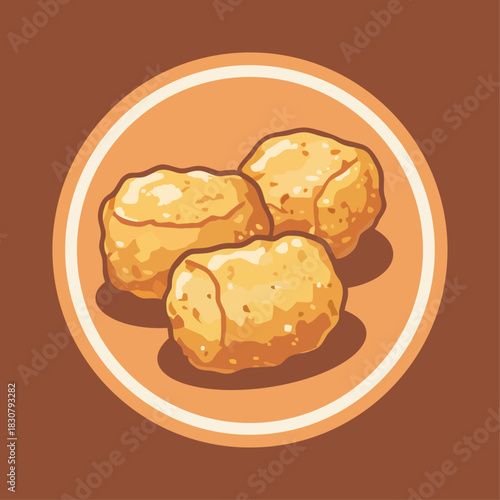 Tater tots logo vector illustration template. Simple design