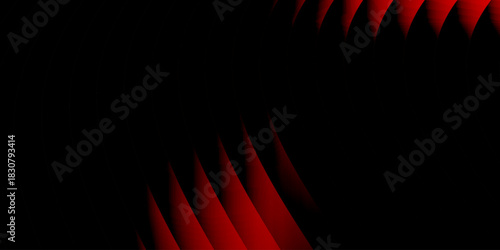 Neon ribbed fractal glass 3d background. Holographic vertical stripe pattern with vibrant purple blue yellow gradient. Abstract black bg, iridescent texture lines in radiant colors. 3D illustration	
