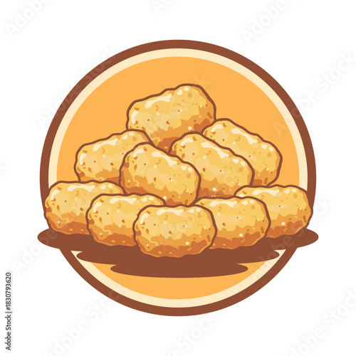Tater tots logo vector illustration template. Simple design