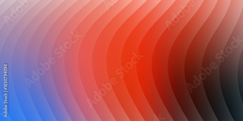 Neon ribbed fractal glass 3d background. Holographic vertical stripe pattern with vibrant purple blue yellow gradient. Abstract black bg, iridescent texture lines in radiant colors. 3D illustration	
