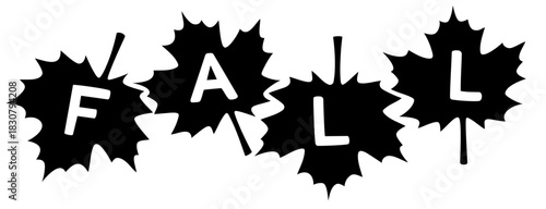 Fall Maple Leaves — Autumn Letter Banner Leaf Typography