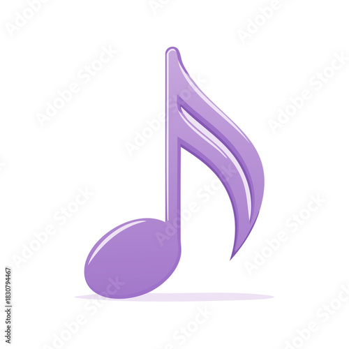 Elegant Purple Music Note Symbolizing Harmony Melody and Creative Expression in Digital Art