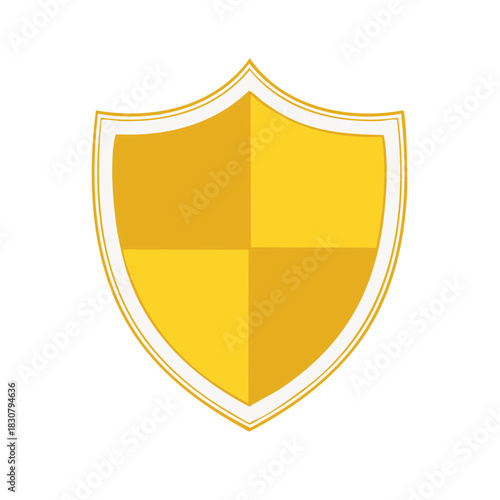 Heraldic Crest with Golden Quarters Symbolic of Security and Protection, Clean Design