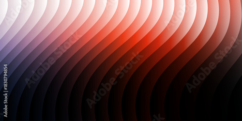 Neon ribbed fractal glass 3d background. Holographic vertical stripe pattern with vibrant purple blue yellow gradient. Abstract black bg, iridescent texture lines in radiant colors. 3D illustration	
