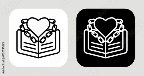 Integrity Chain Icon In Black and White Line Style