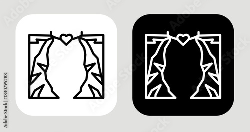 Belief Bridge Icon In Black and White Line Style