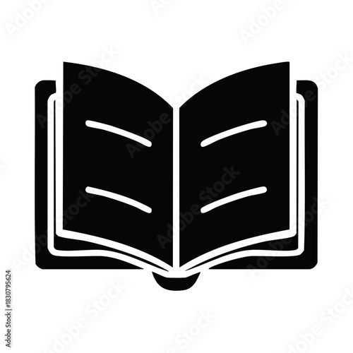 Open Book with Blank Pages Elegant Vector Icon for Reading Education or Knowledge Design Projects
