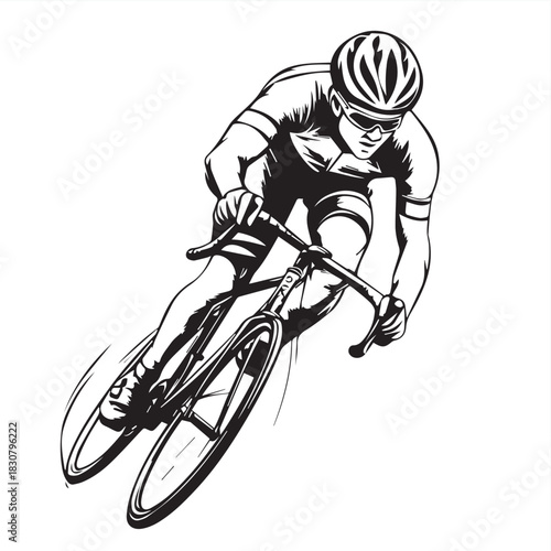 vector illustration of a biker
