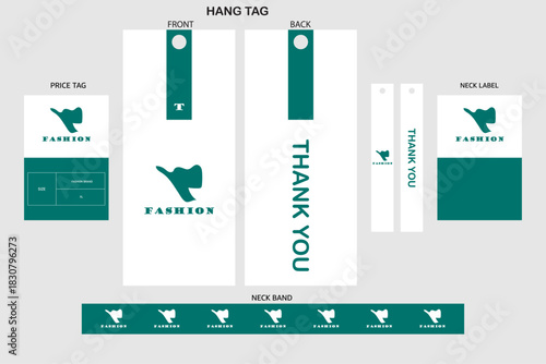 Hang tag clothing label set design template	