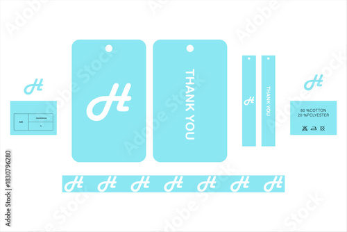 Hang tag clothing label set design template	