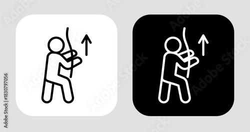 Strength Line Icon In Black and White Line Style