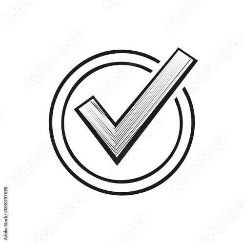 Checkmark inside a circle symbol icon