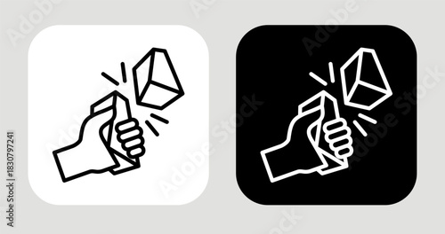 Resilient Spark Icon In Black and White Line Style