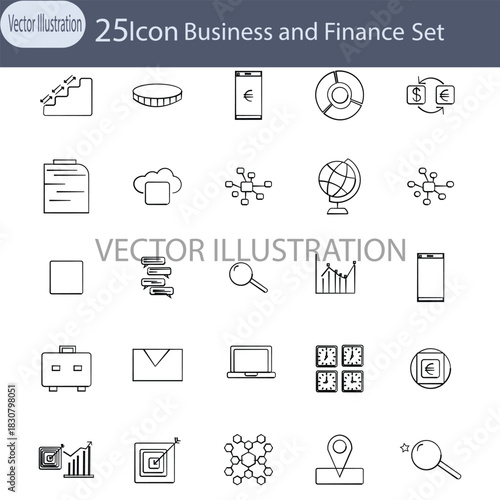 Technology Icon Set Stock Illustrations