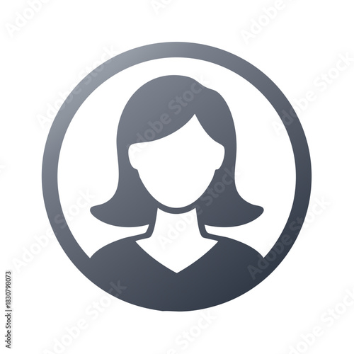 Generic Female Profile Avatar Icon Illustration Minimalist Design