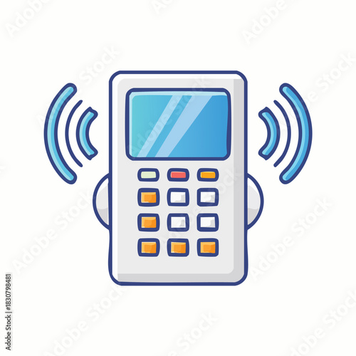 Minimal line icon of a hospital intercom speaker, communication device, 64x64