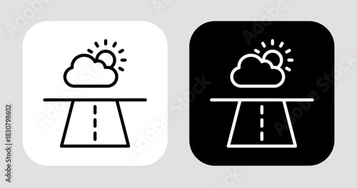 Dream Horizon Icon In Black and White Line Style