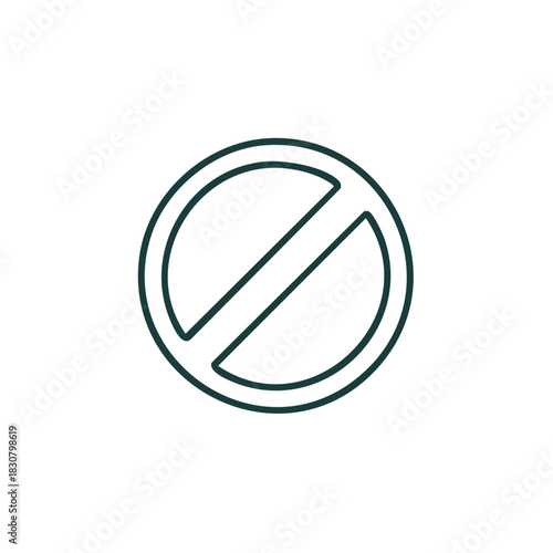 Simple Prohibition Symbol Line Icon