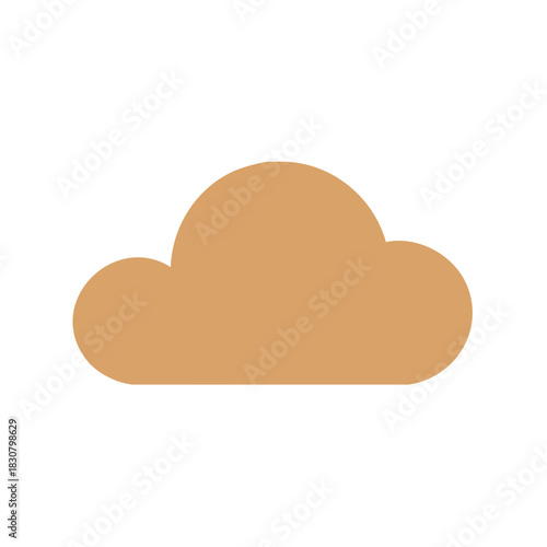 Simple Flat Graphic Cloud Shape in Warm Orange Hue