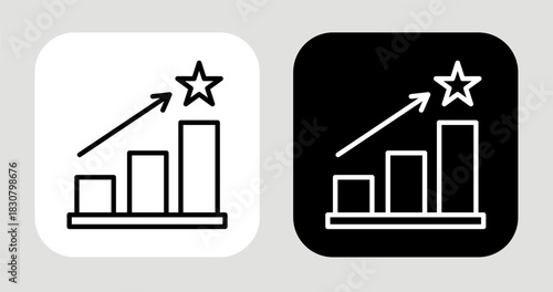 Rising Target Icon In Black and White Line Style