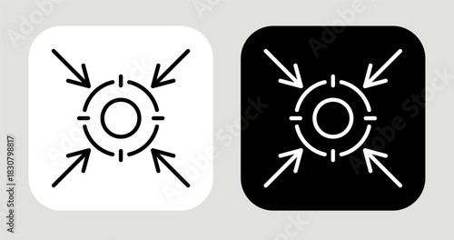 Target Path Icon In Black and White Line Style