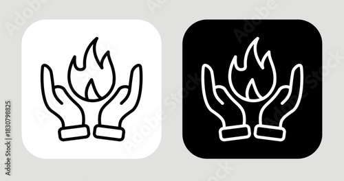 Spirit of Hope Icon In Black and White Line Style