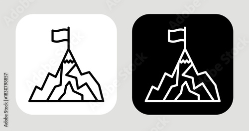 Vision Summit Icon In Black and White Line Style
