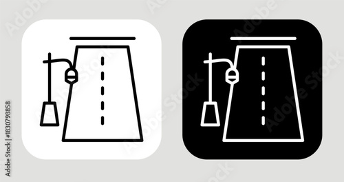 Pathlight Rise Icon In Black and White Line Style