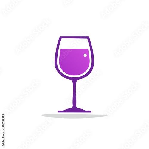 Purple wine glass illustration design element graphic.