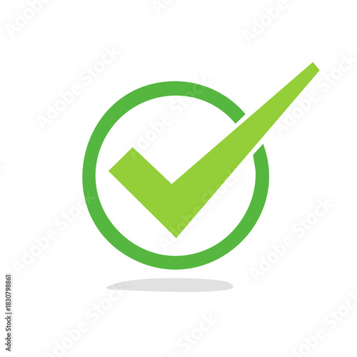 Green Check Mark Circle Indicates Acceptance Approval Completion