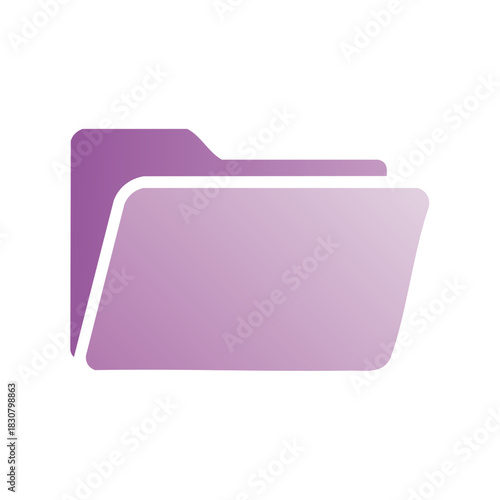 Vibrant purple gradient open folder icon for digital file organization and storage