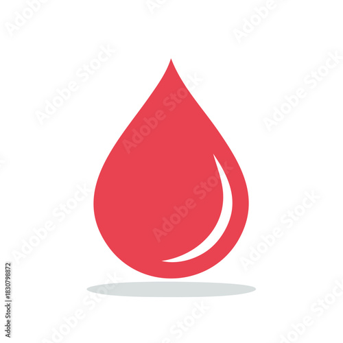 Red blood drop graphic. Healthcare, medical, donation, and blood transfusion concept.